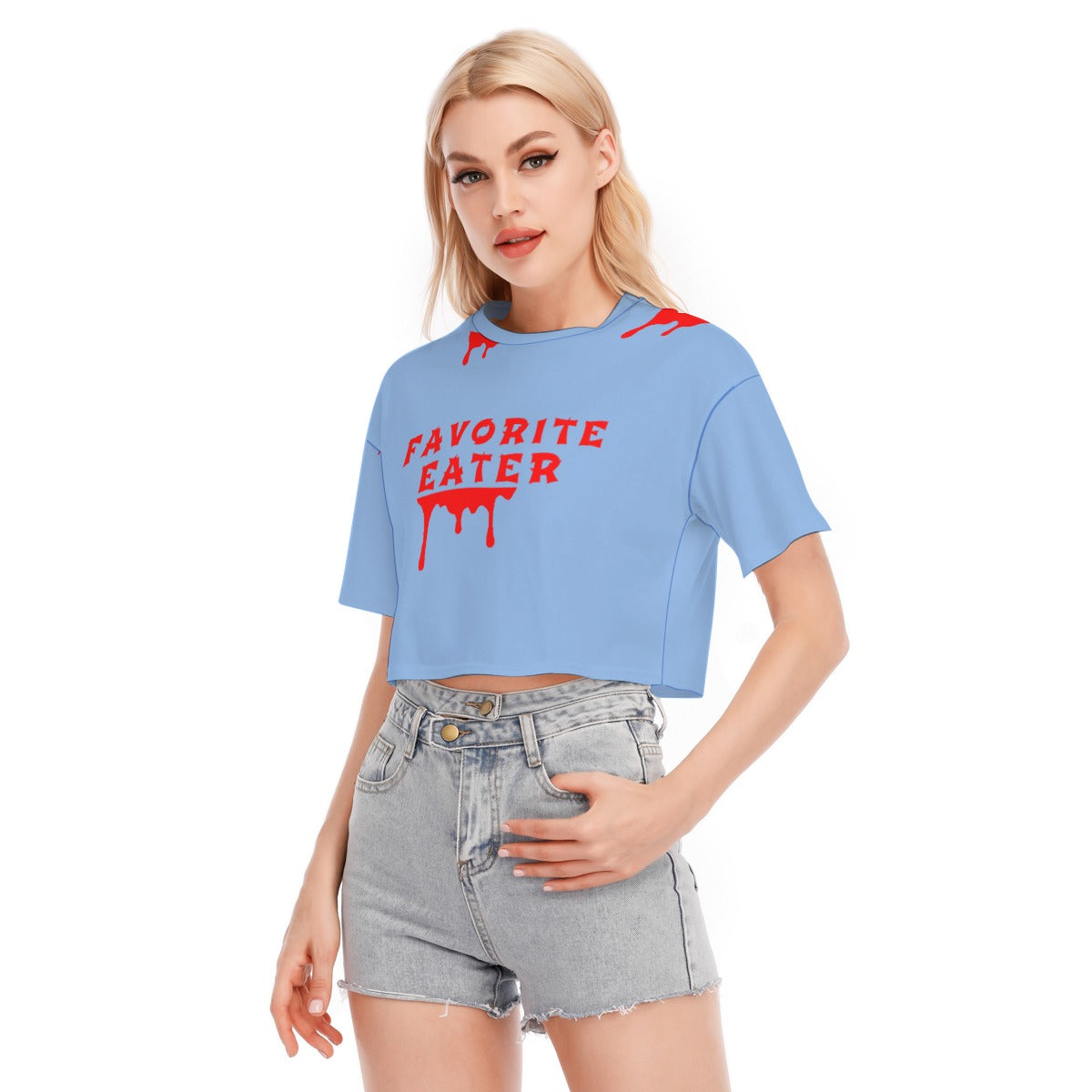 FAV EATER CROPPED T-SHIRT BLUE | FREE SHIPPING