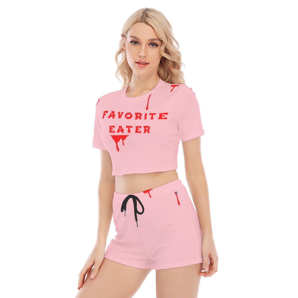 FAV EATER T-SHIRT & SHORTS SET PINK | FREE SHIPPING