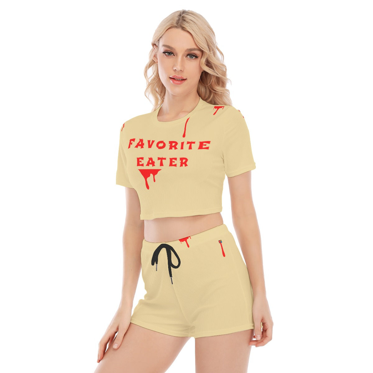 FAV EATER T-SHIRT & SHORTS SET CREAM | FREE SHIPPING