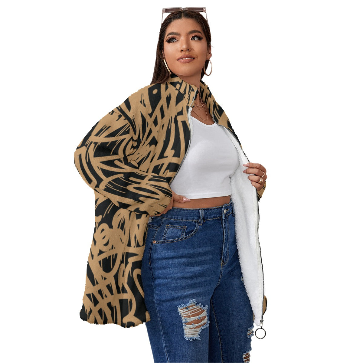 BBS Borg Fleece Stand-up Collar Coat FREE SHIPPING