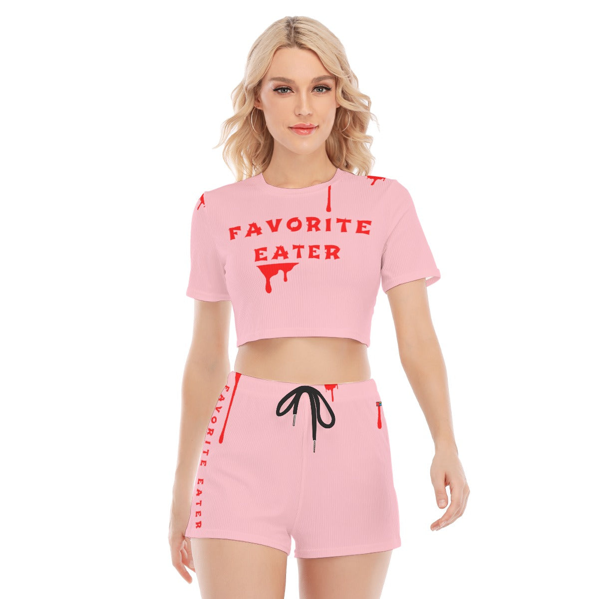 FAV EATER T-SHIRT & SHORTS SET PINK | FREE SHIPPING