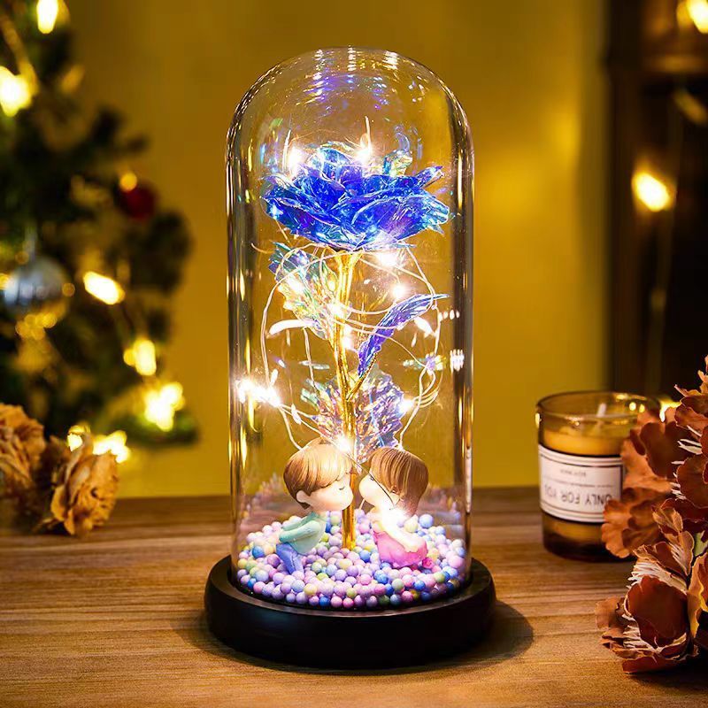 Eternal Rose LED Light Flower In Glass Valentines Day Gifts FREE SHIPPING