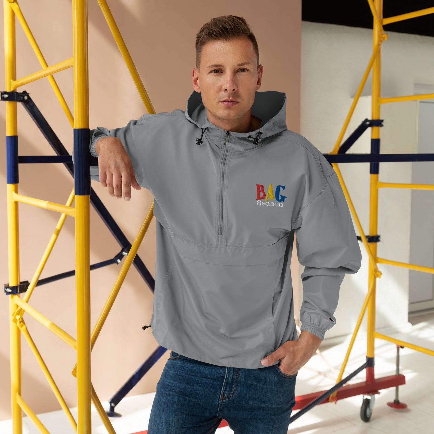 Bag Season Embroidered Champion Packable Jacket FREE SHIPPING