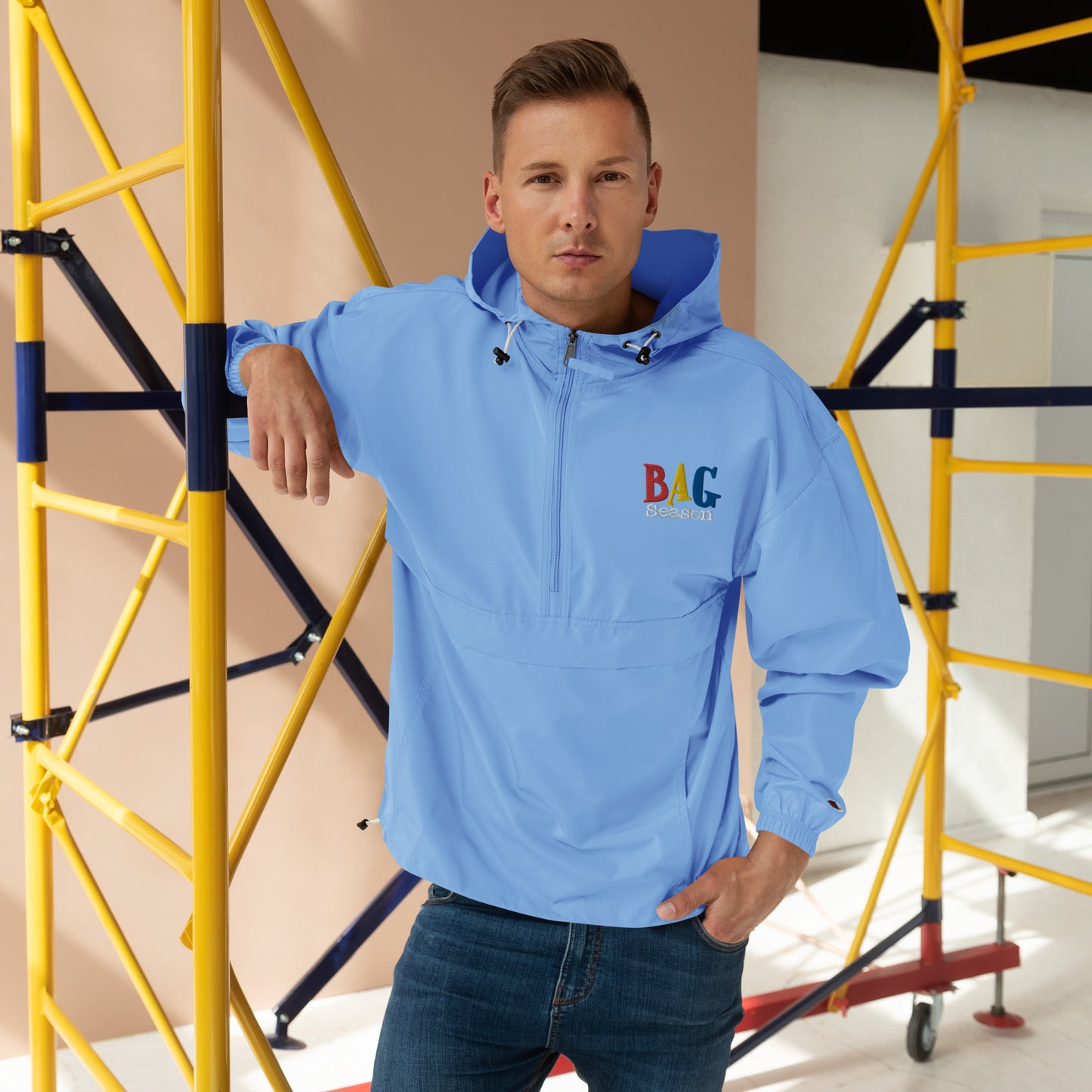 Bag Season Embroidered Champion Packable Jacket FREE SHIPPING