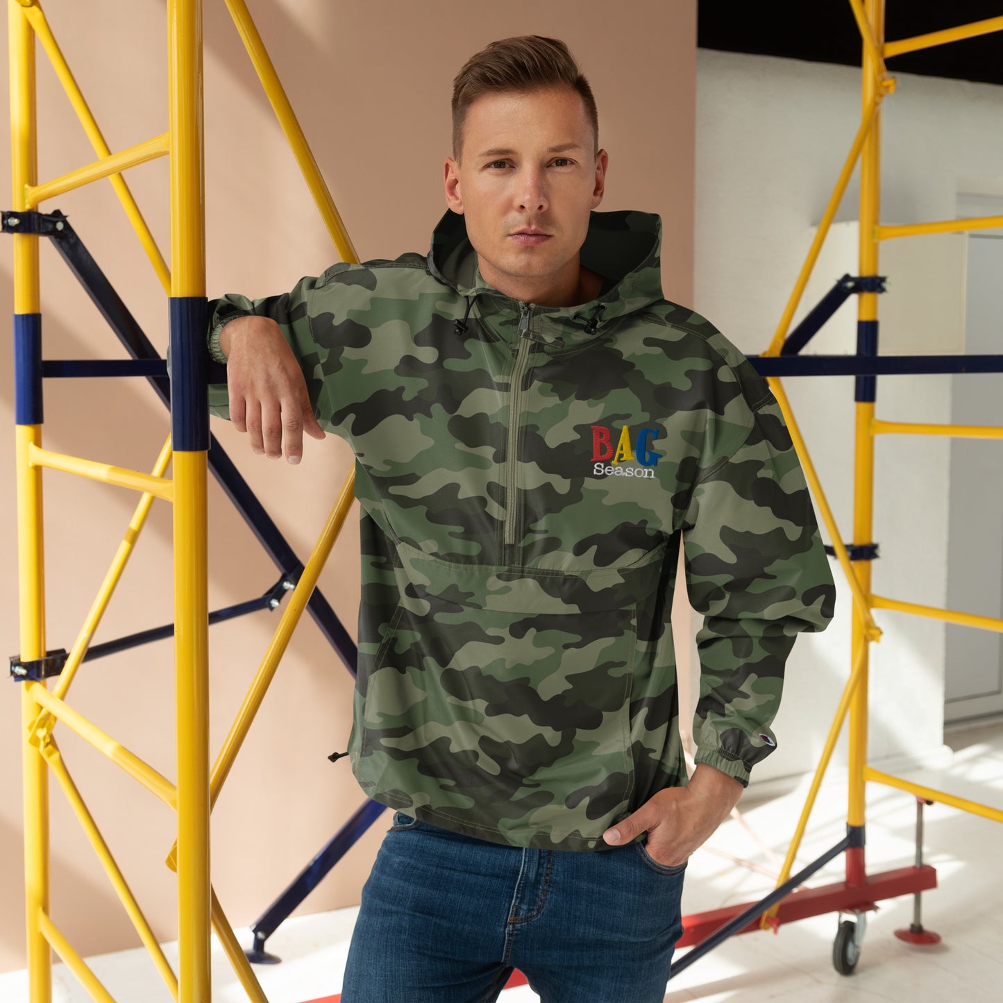 Bag Season Embroidered Champion Packable Jacket FREE SHIPPING