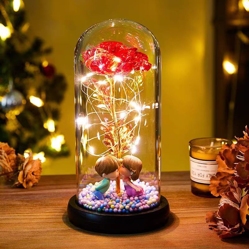 Eternal Rose LED Light Flower In Glass Valentines Day Gifts FREE SHIPPING
