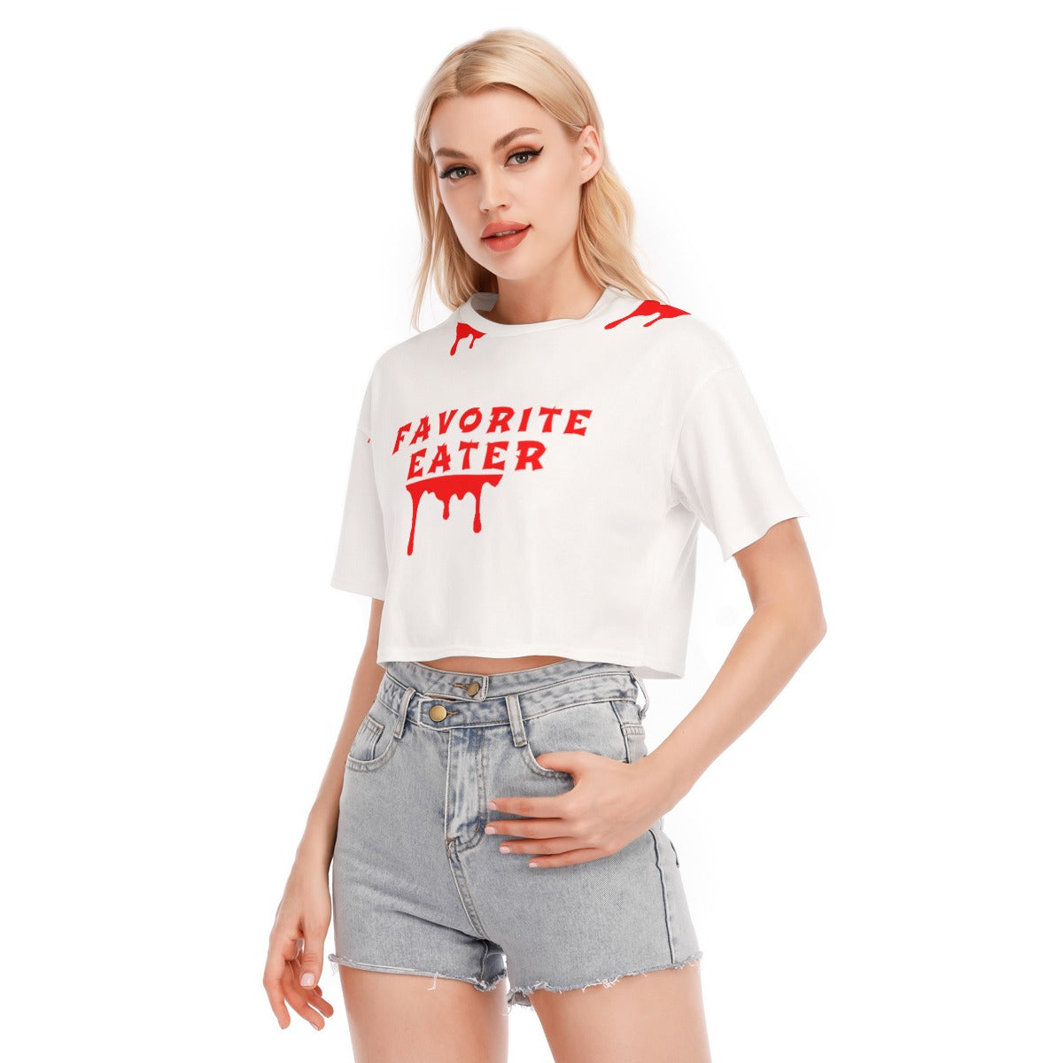 FAV EATER CROPPED T-SHIRT WHITE | FREE SHIPPING