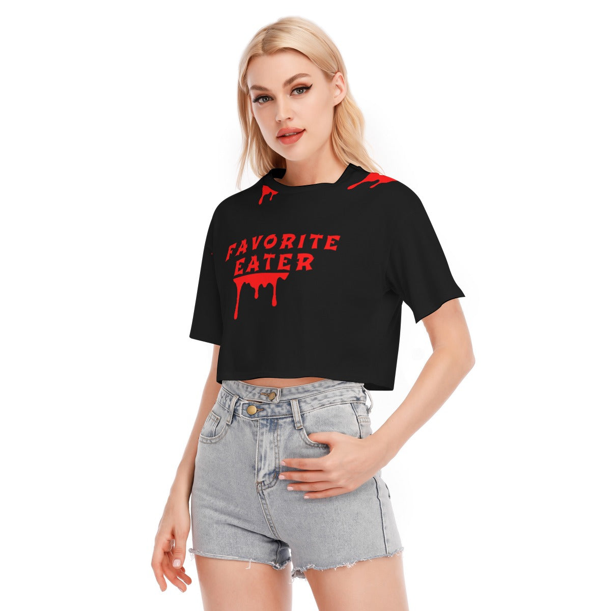 FAV EATER CROPPED T-SHIRT BLACK | FREE SHIPPING