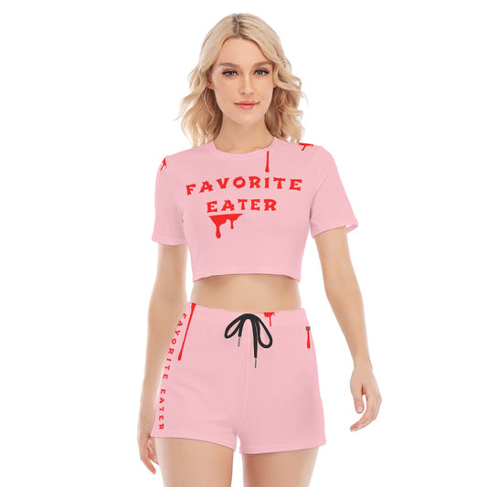 FAV EATER T-SHIRT & SHORTS SET PINK | FREE SHIPPING