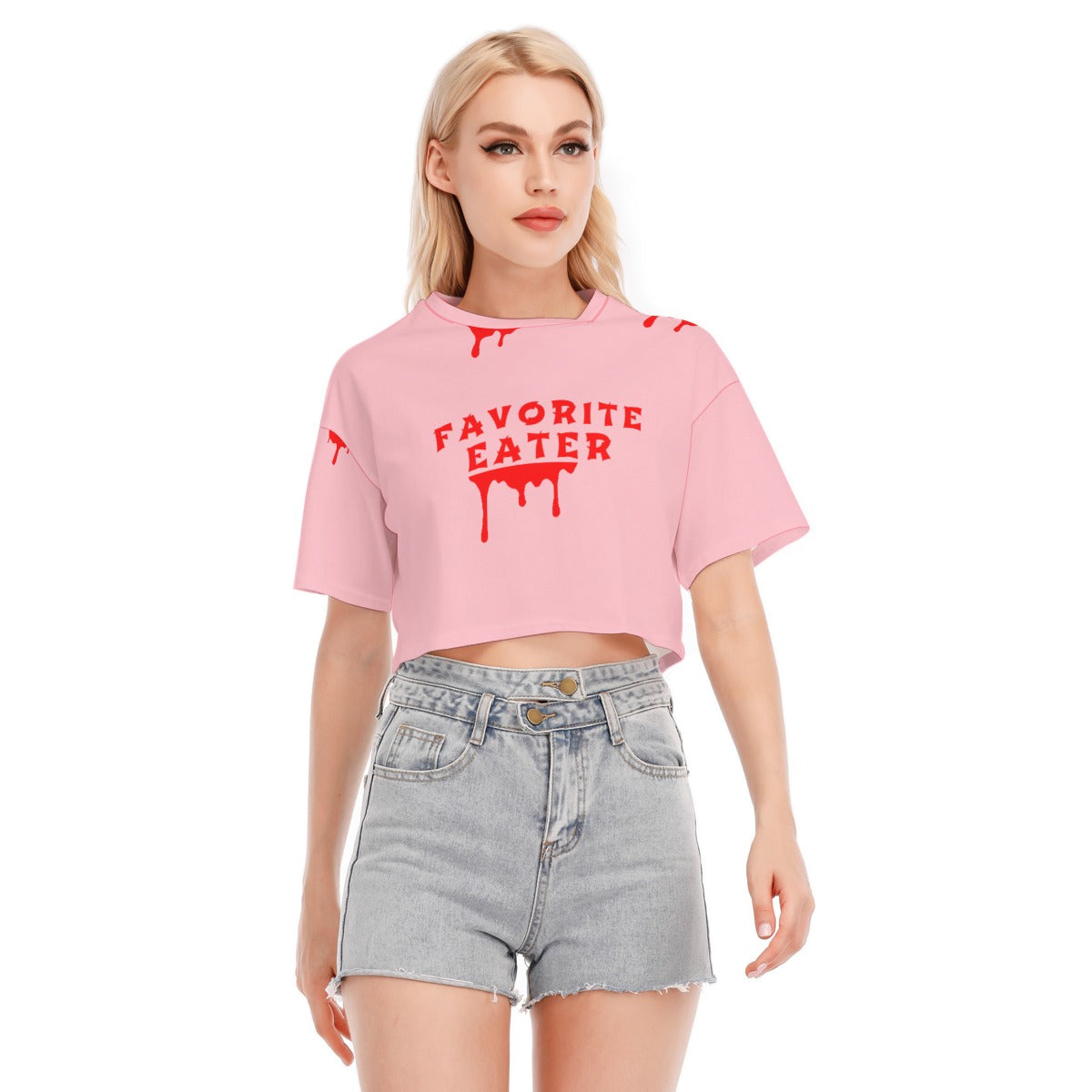 FAV EATER CROPPED T-SHIRT PINK | FREE SHIPPING