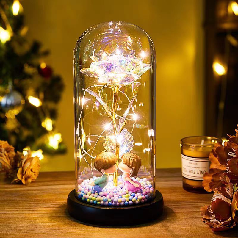 Eternal Rose LED Light Flower In Glass Valentines Day Gifts FREE SHIPPING