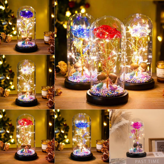 Eternal Rose LED Light Flower In Glass Valentines Day Gifts FREE SHIPPING